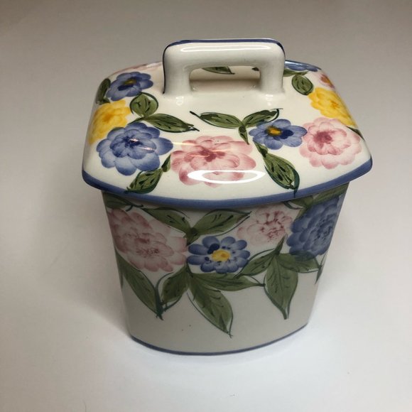 Casafina Hand-Painted & Numbered Floral Covered Small Cannister - Picture 7 of 10